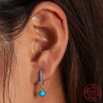 925 Sterling Silver Turquoise Pendant Earrings