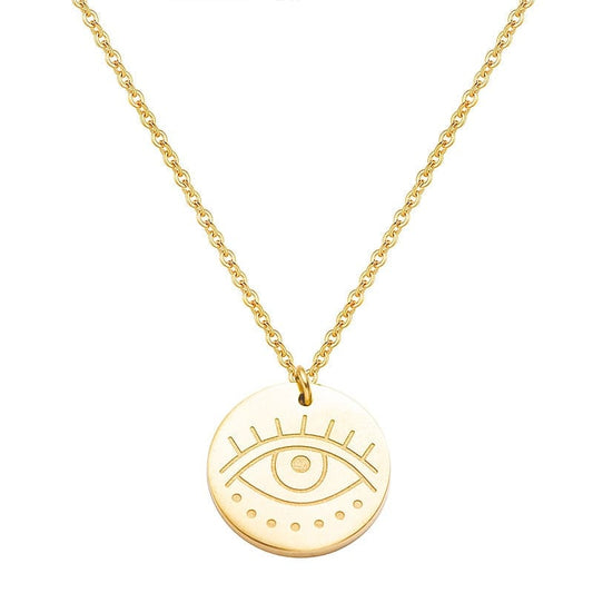 Evil Eye Gold Pendant Necklace