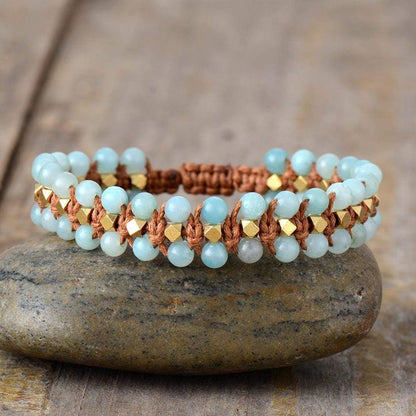 Natural Amazonite Stone Bohemian Bracelet