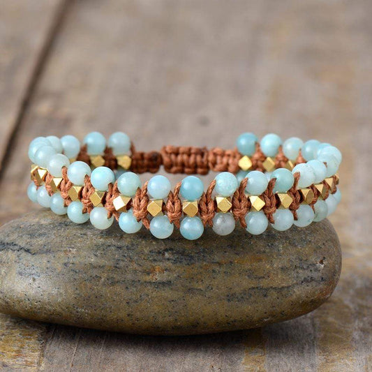 Natural Amazonite Stone Bohemian Bracelet