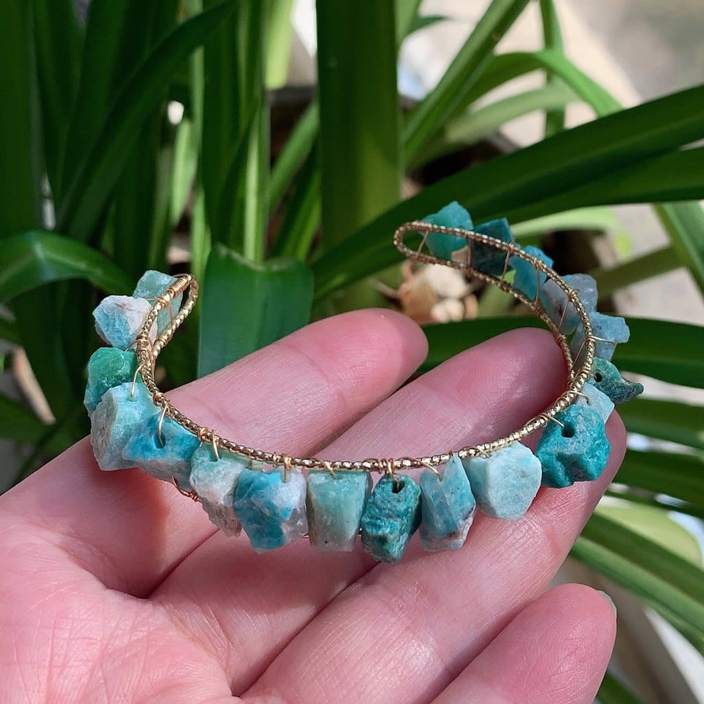 Healing Crystals Cuff Bangle