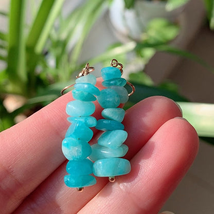 Natural Crystal Gravel Chips Earrings