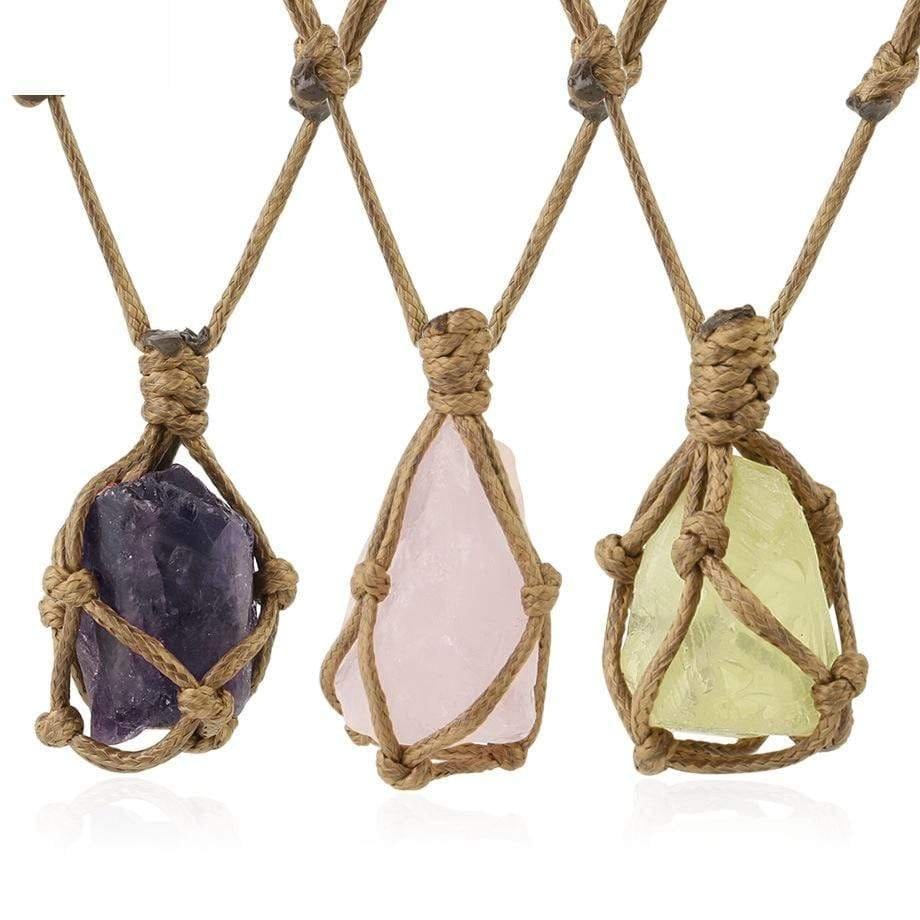 Amethyst, Rose Quartz, Citrine Rope Necklace