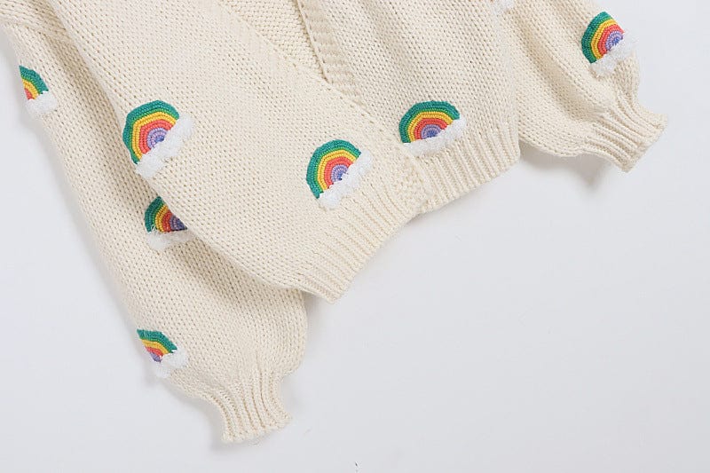 Asha Embroidered Rainbow Cardigan