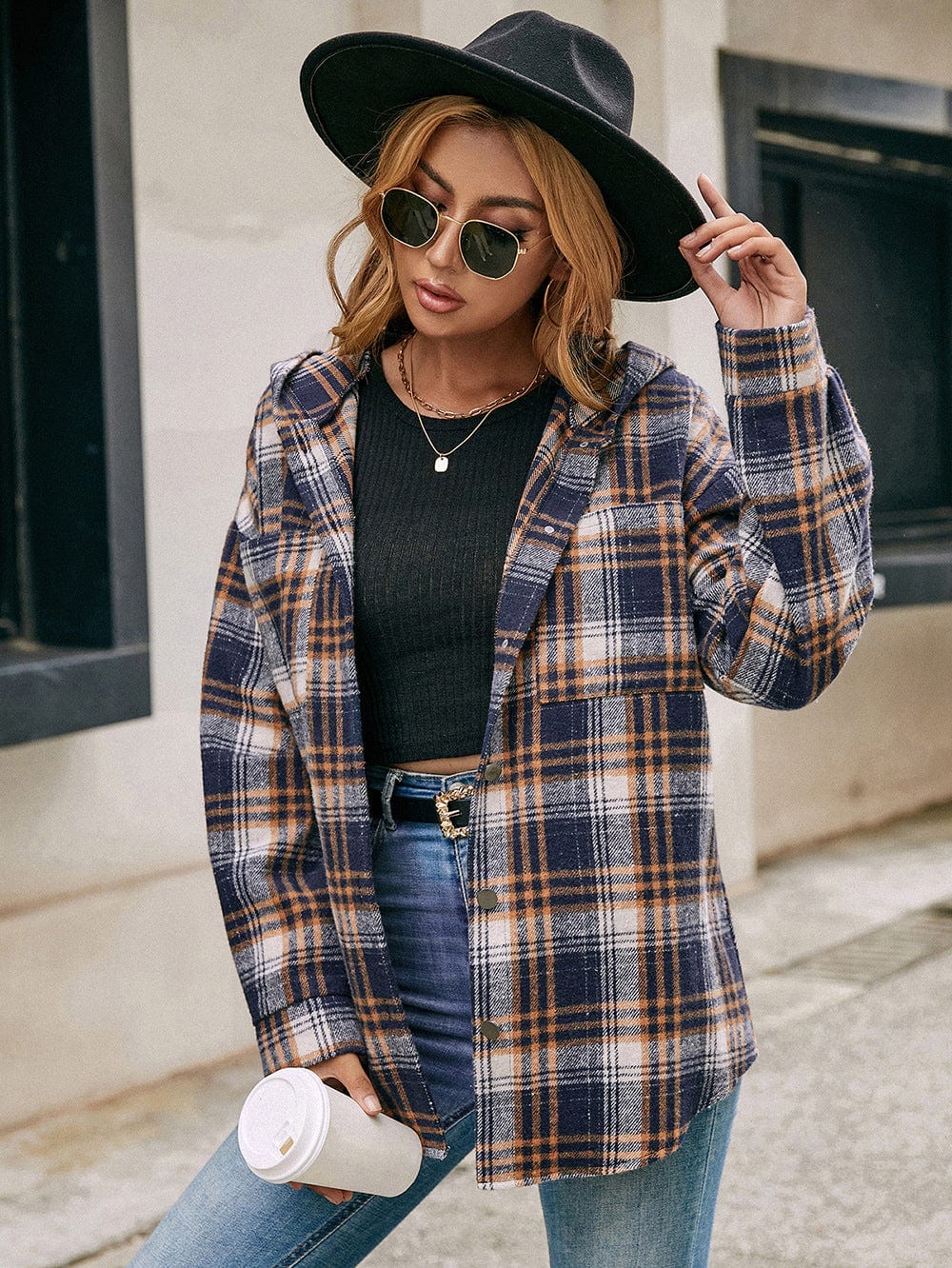 Avalon Plaid Hooded Shacket