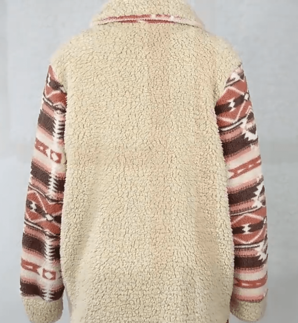 Aztec Print Teddy Coat