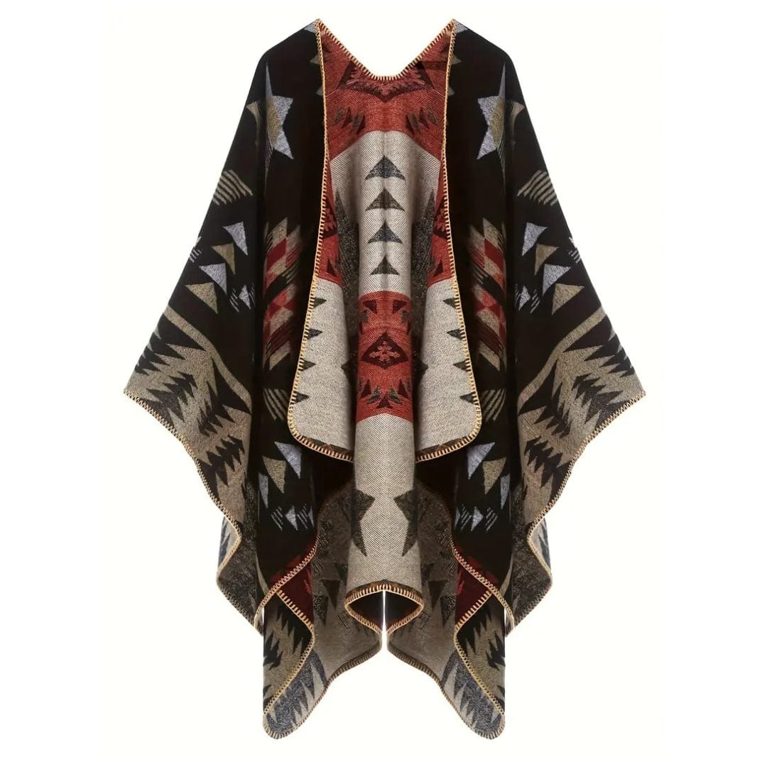 Aztec Print Poncho