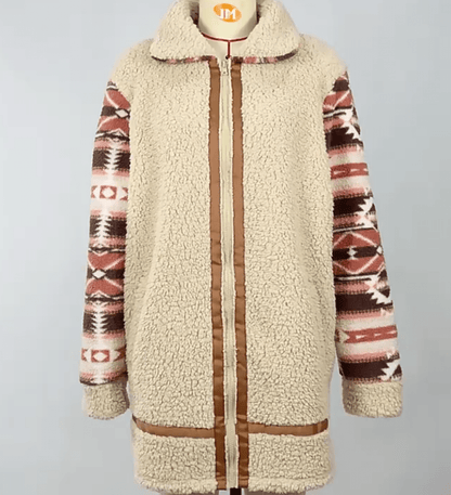 Aztec Print Teddy Coat