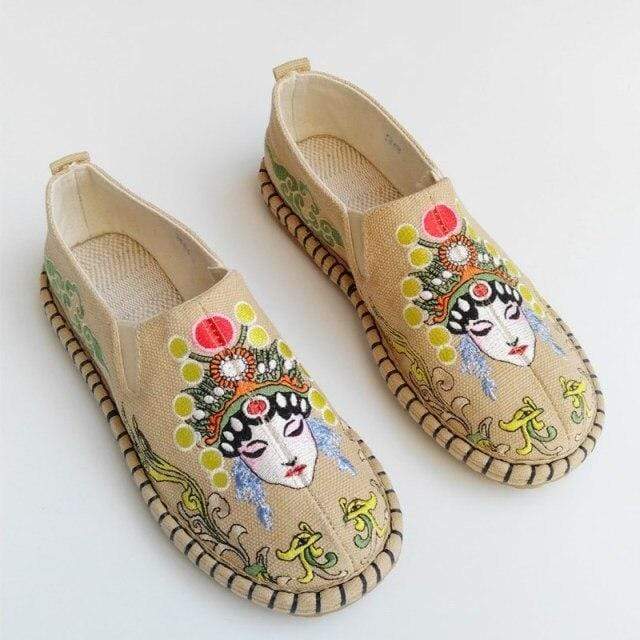 Retro Female Figure Espadrilles