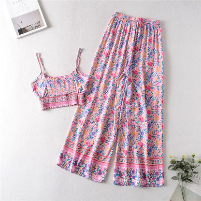 BELLA FLORAL MATCHING COTTON PANT SET