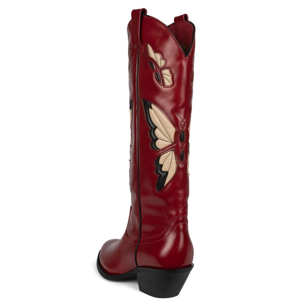 Bessy Embroidery Butterfly Western Boots