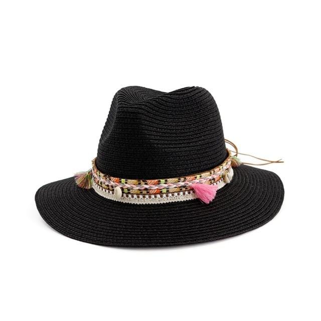 Braid Shells And Tassels Sun Panama Hat