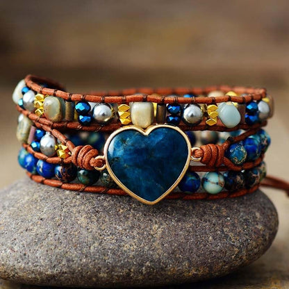 Blue Apatite Wrap Bracelet