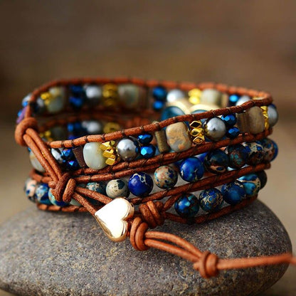 Blue Apatite Wrap Bracelet