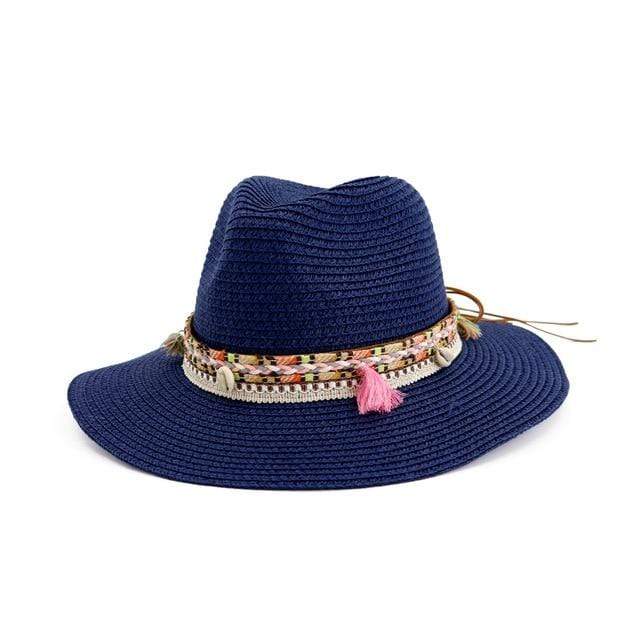 Braid Shells And Tassels Sun Panama Hat