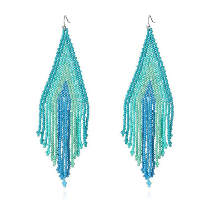 Ethnic Colorful Long Earrings