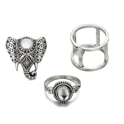 Bohemia Mandala Elephant Ring Set