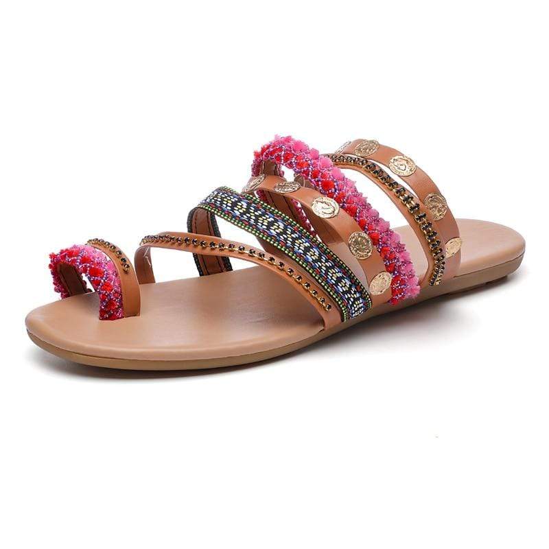 Bohemian Strappy Flat Sandals