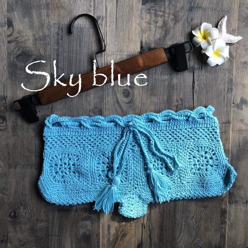 Boho Knitted Mini Shorts