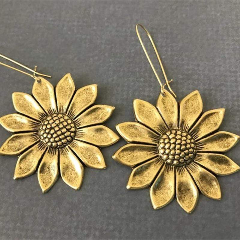 Boho Sunflower Drop Earrings