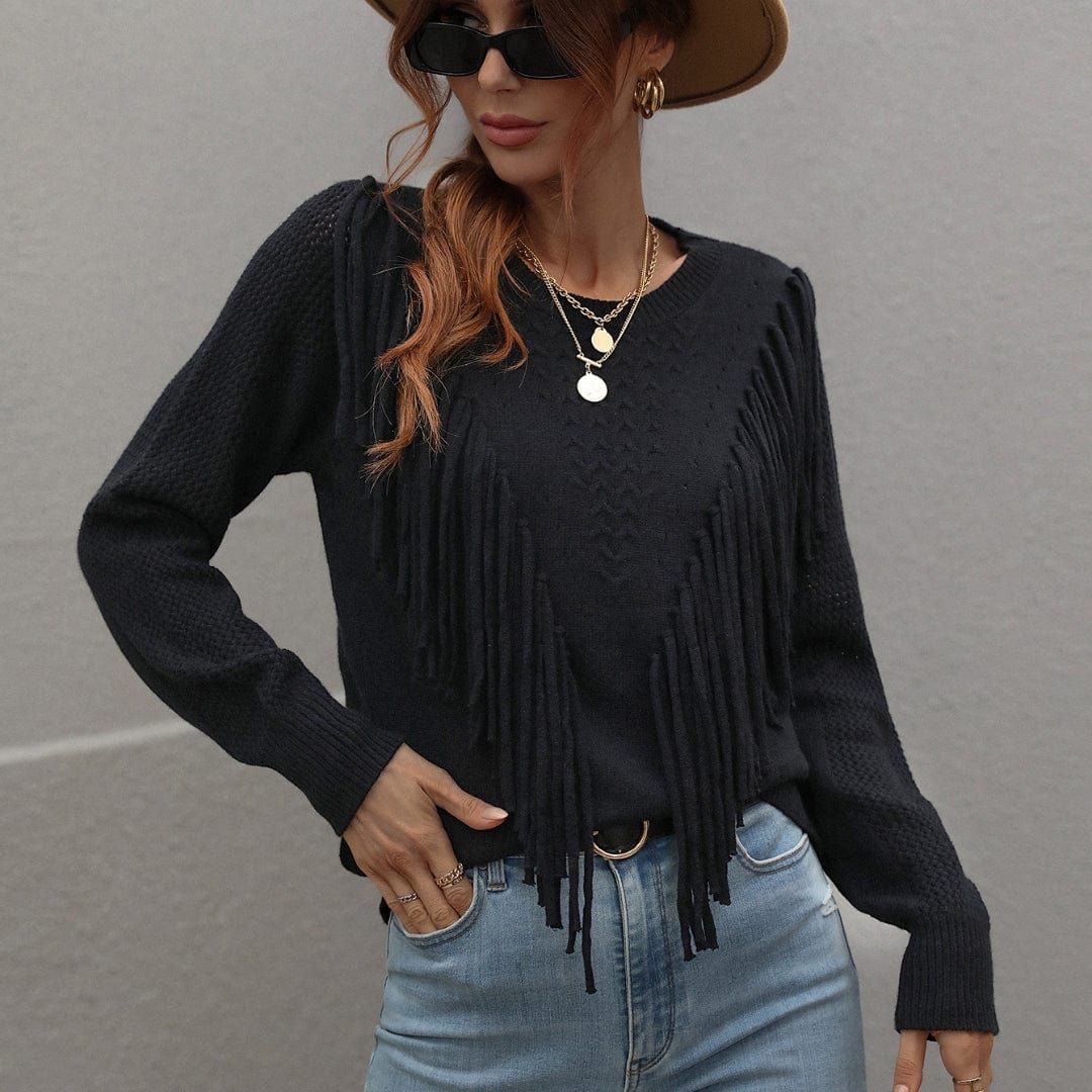 Boho Sweater With Tassels