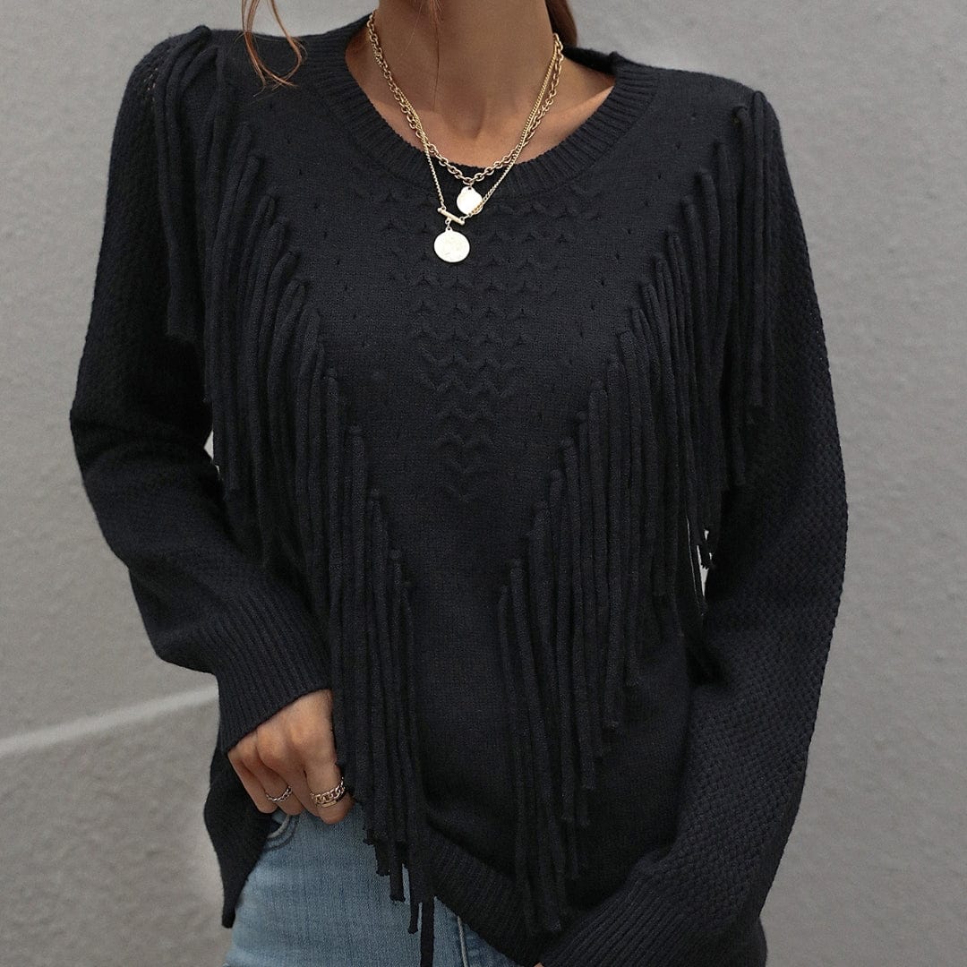 Boho Sweater With Tassels