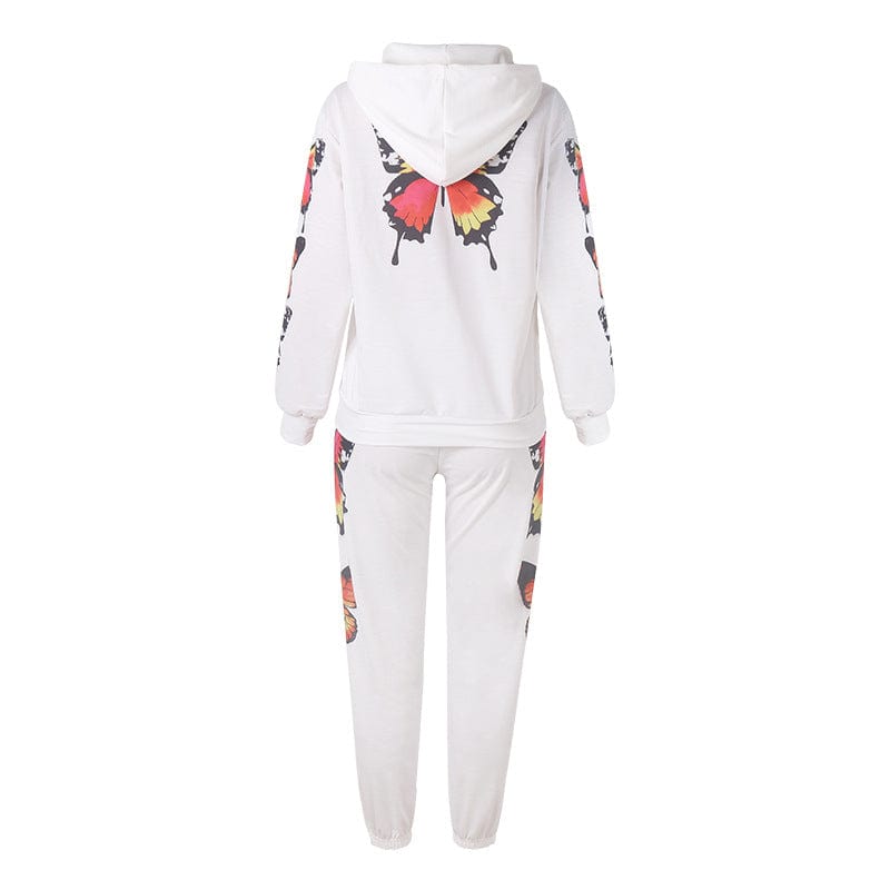 Butterfly Print Hoodie & Jogger Set