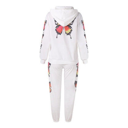 Butterfly Print Hoodie & Jogger Set