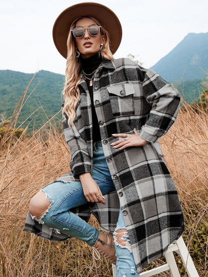 Celeste Longline Plaid Shacket