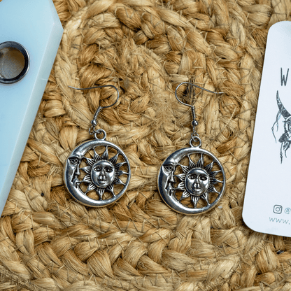 Celestial Sun and Moon Earrings