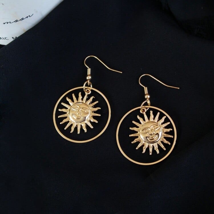 Sun Hoop Earrings