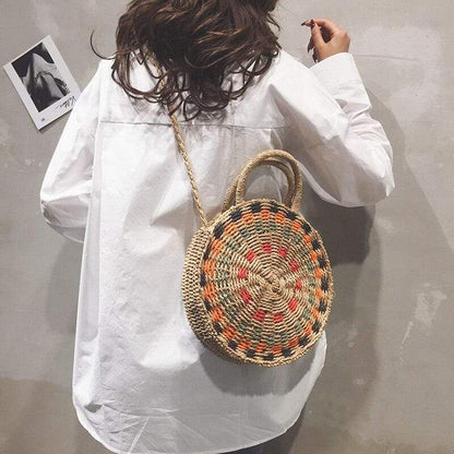 Circular Straw Cross Body Bag