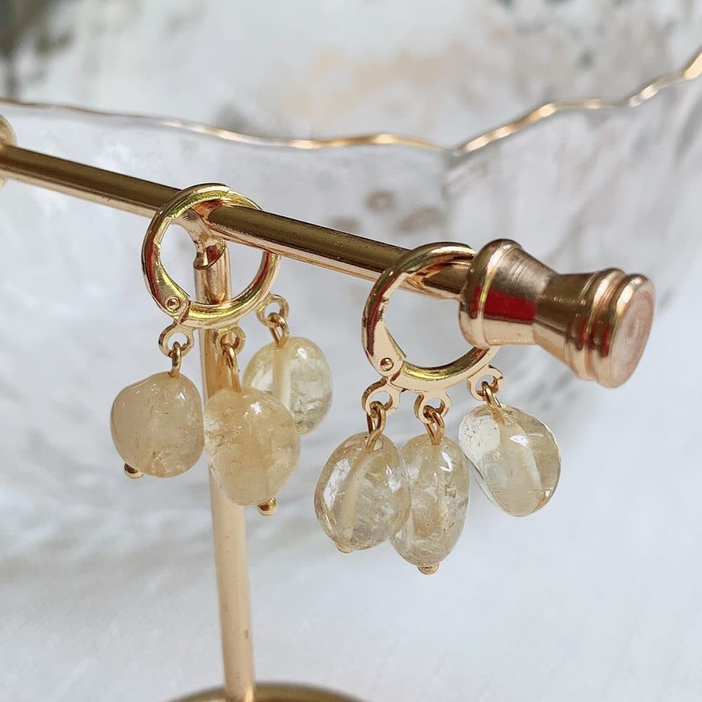 Natural Crystal Tassel Earrings