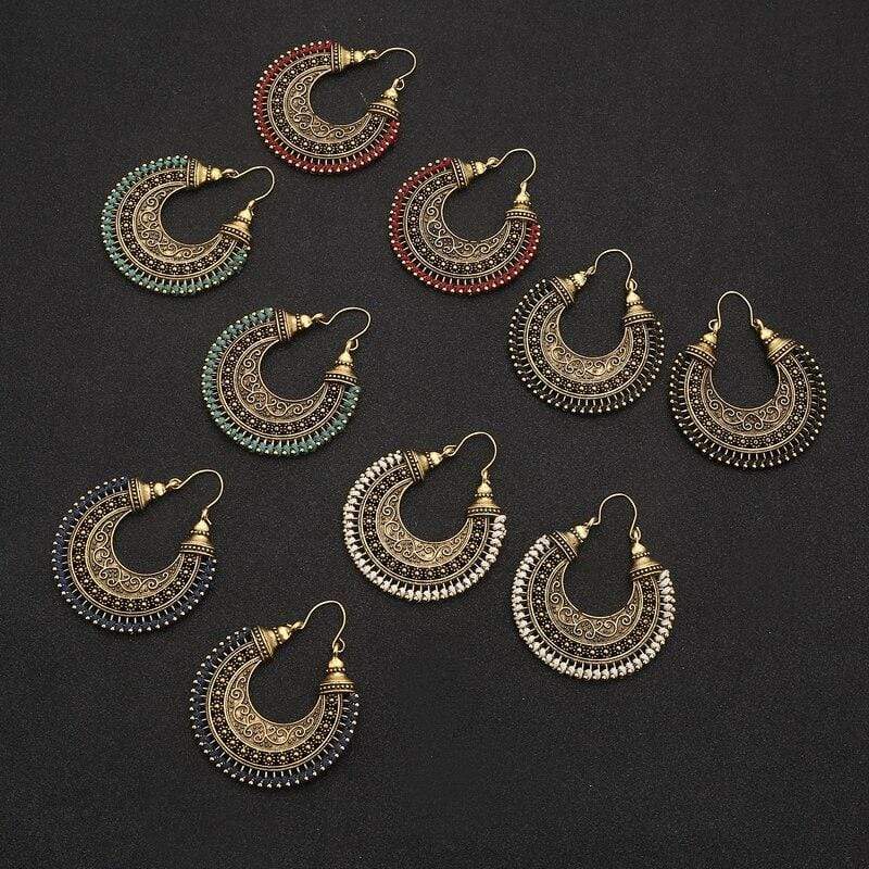 Crescent Moon Drop Earrings