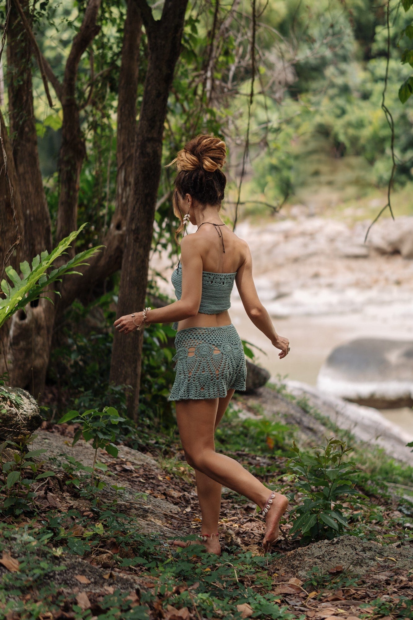 Crochet Bikini Top Skirt Set