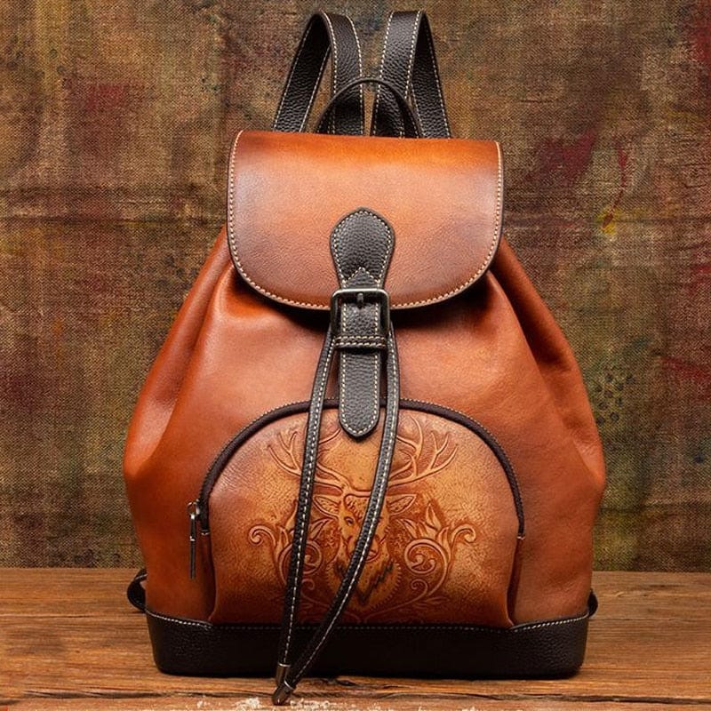 Deer Embossed Backpack