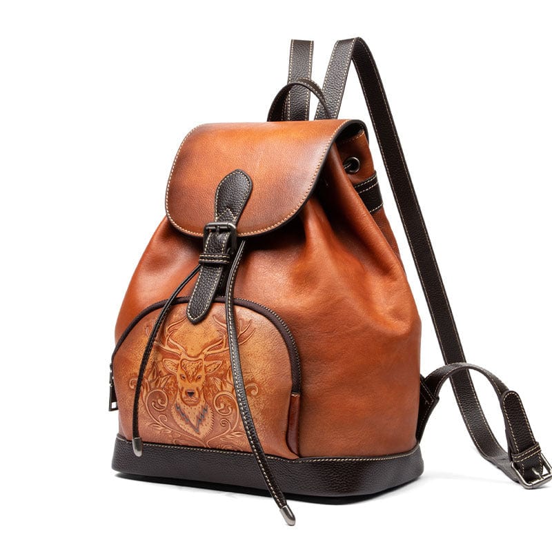 Deer Embossed Backpack