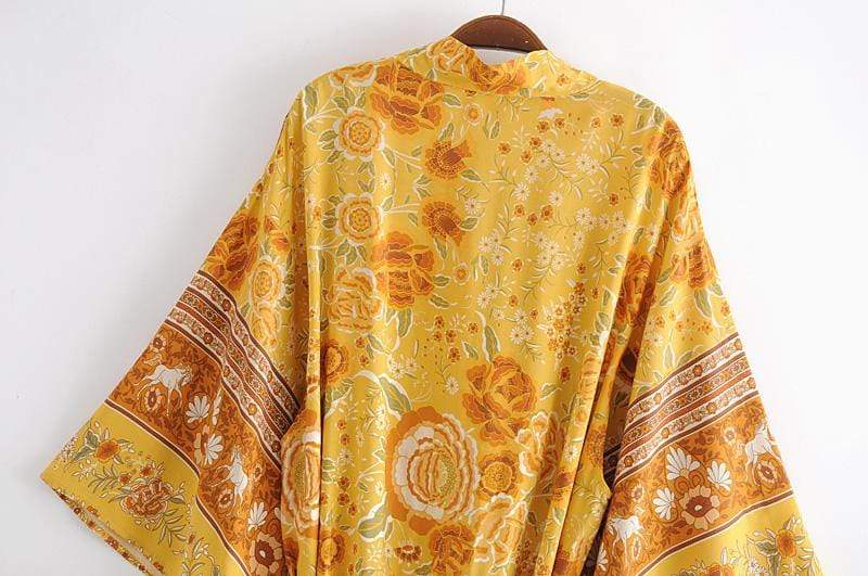 Demelza Yellow Floral Kimono