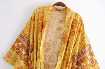 Demelza Yellow Floral Kimono