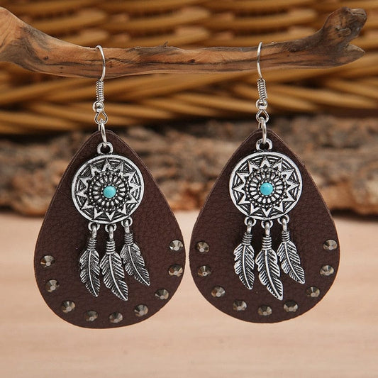 Dream Catcher Turquoise Earrings