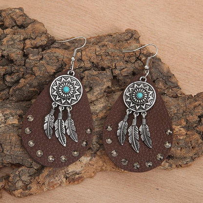 Dream Catcher Turquoise Earrings