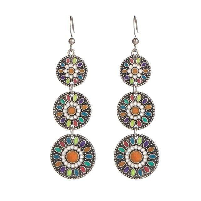 Triple Ethnic Boho Earrings