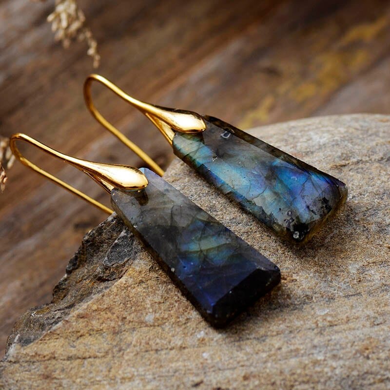 Earth Stone Dangle Earrings