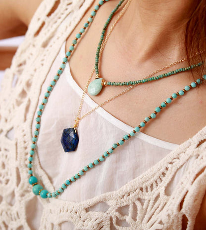 Earth Teardrop Boho Necklace