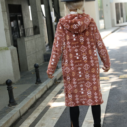 Emilie Geometric Plush Coat