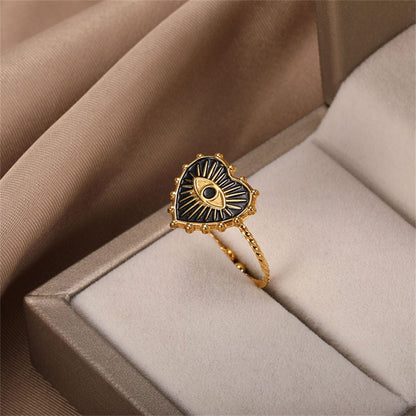 Engraved Evil Eye Protection Ring