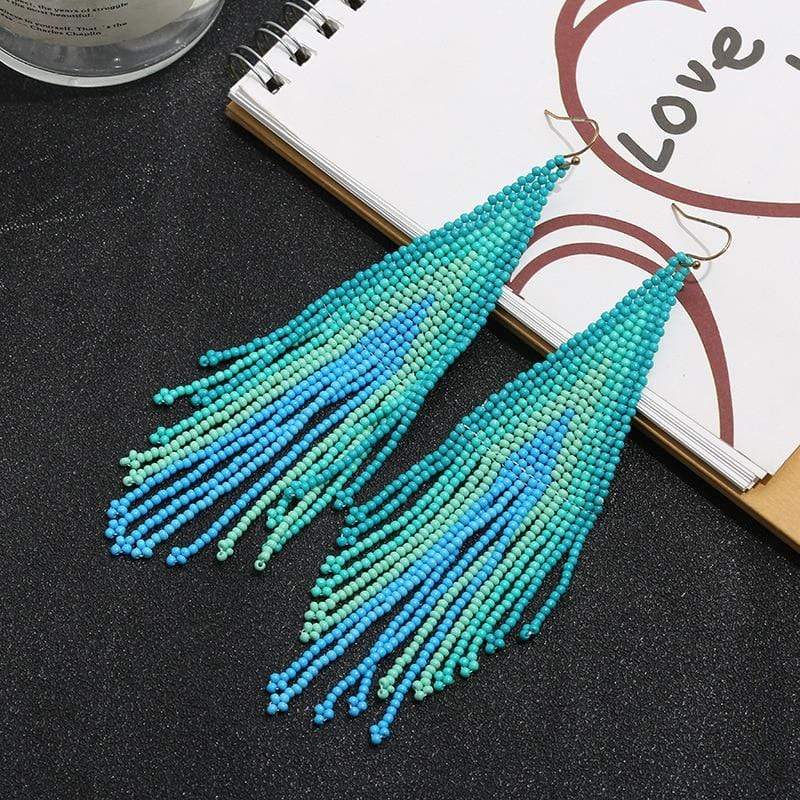 Ethnic Colorful Long Earrings