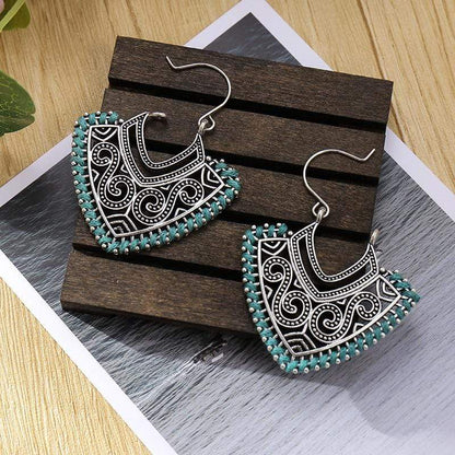 Ethnic Design Silver Earrings