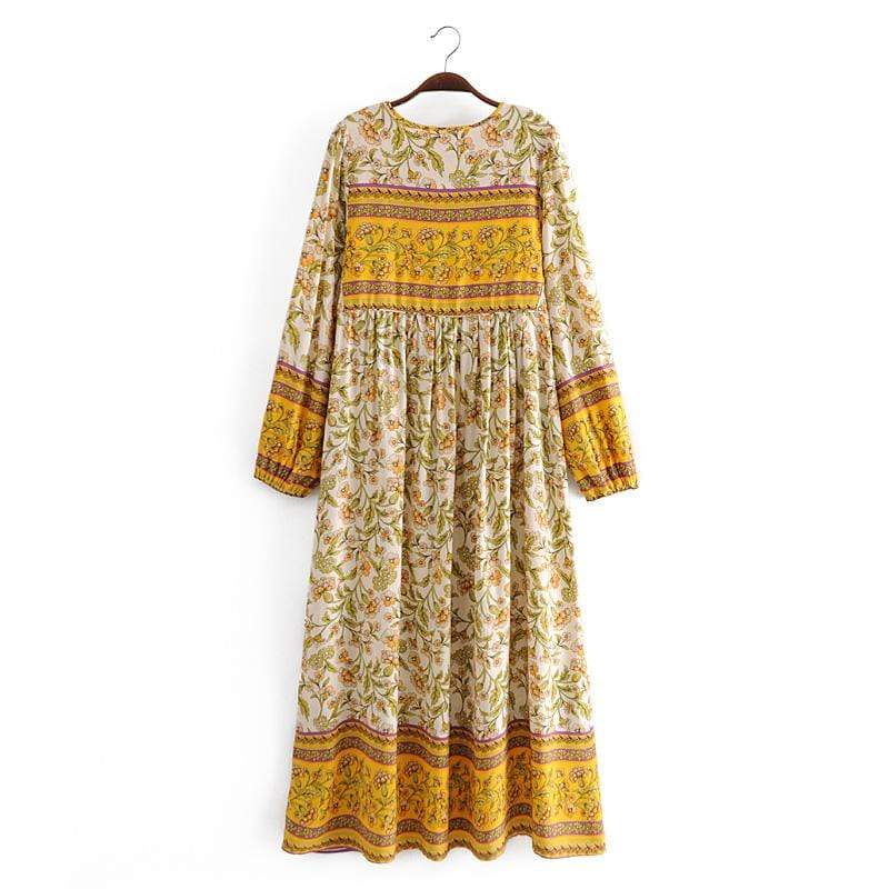 Fenna Yellow Floral Maxi Dress