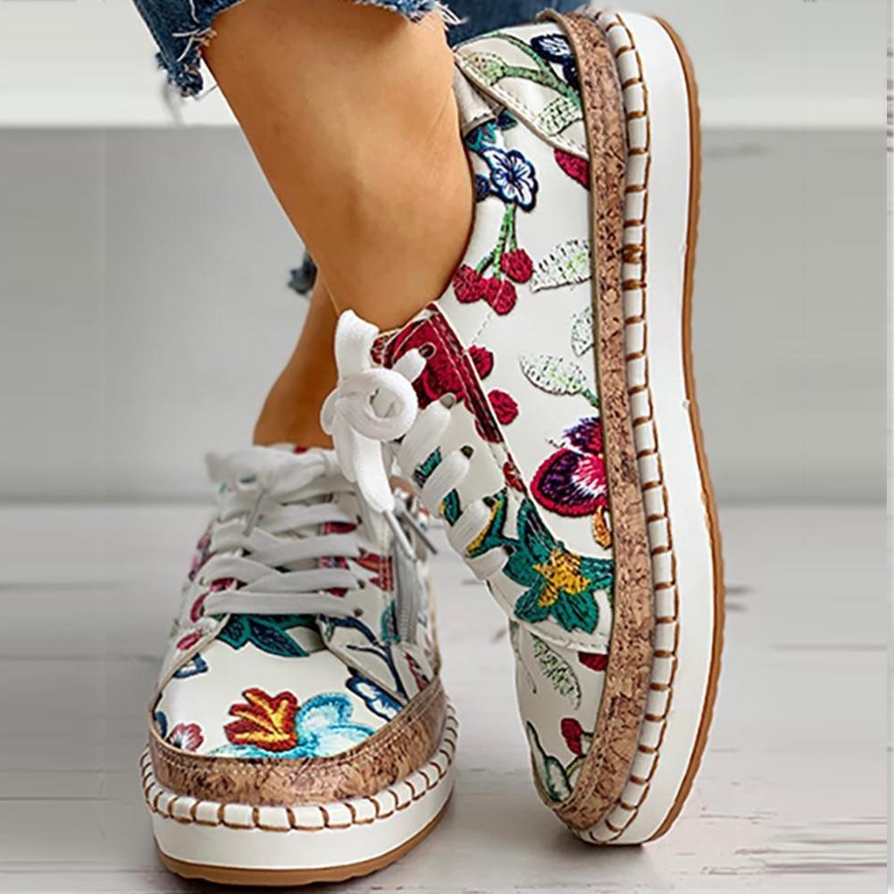 Floral Platform Sneakers